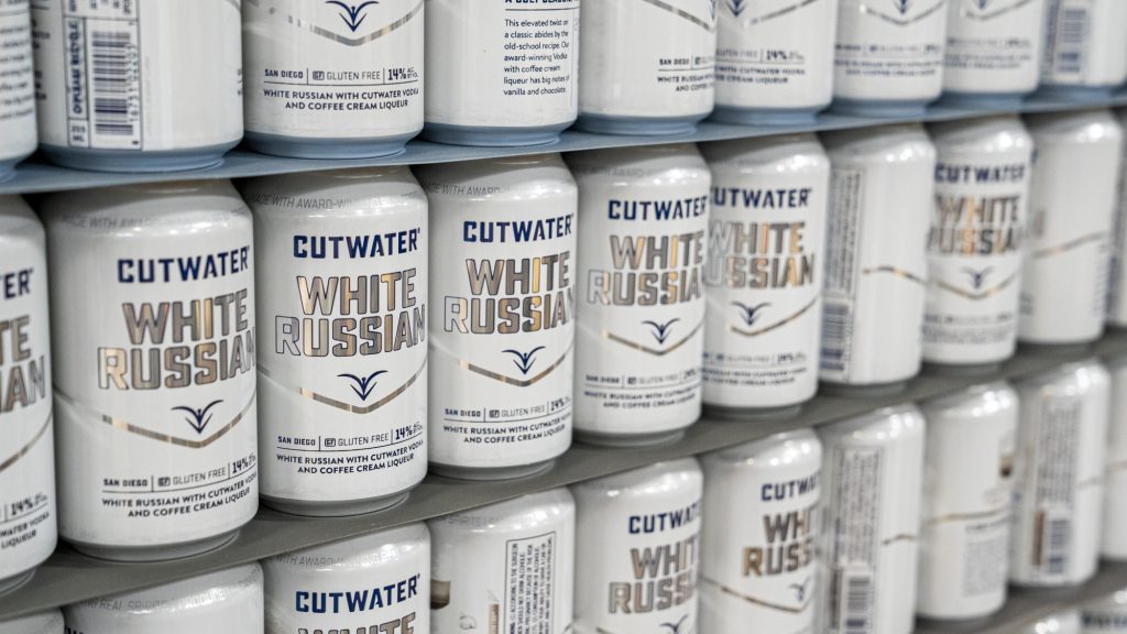 Cutwater White Russian canned cocktial rows