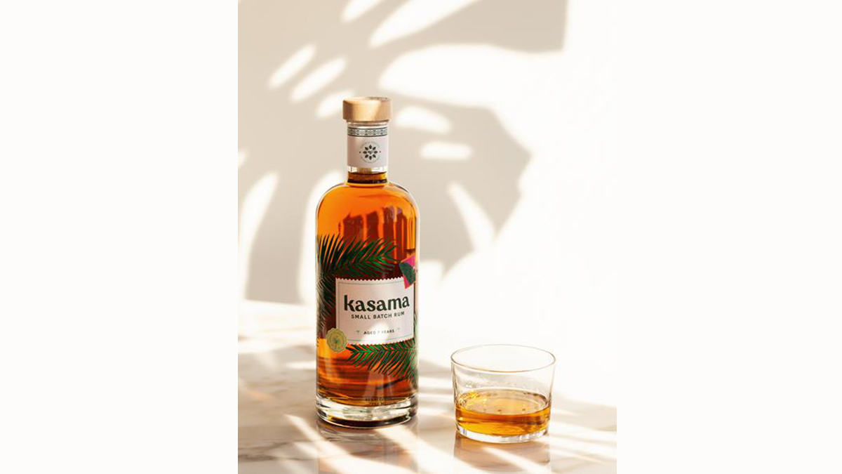 Kasama Rum bottle and glass
