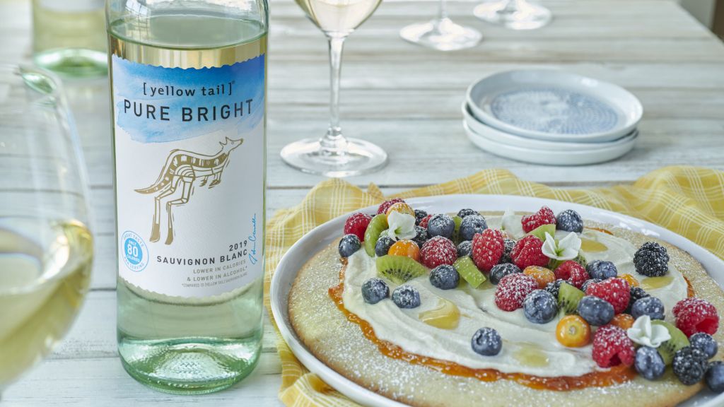 PURE BRIGHT wines Fruit Cookie Pizza with Maple Ricotta