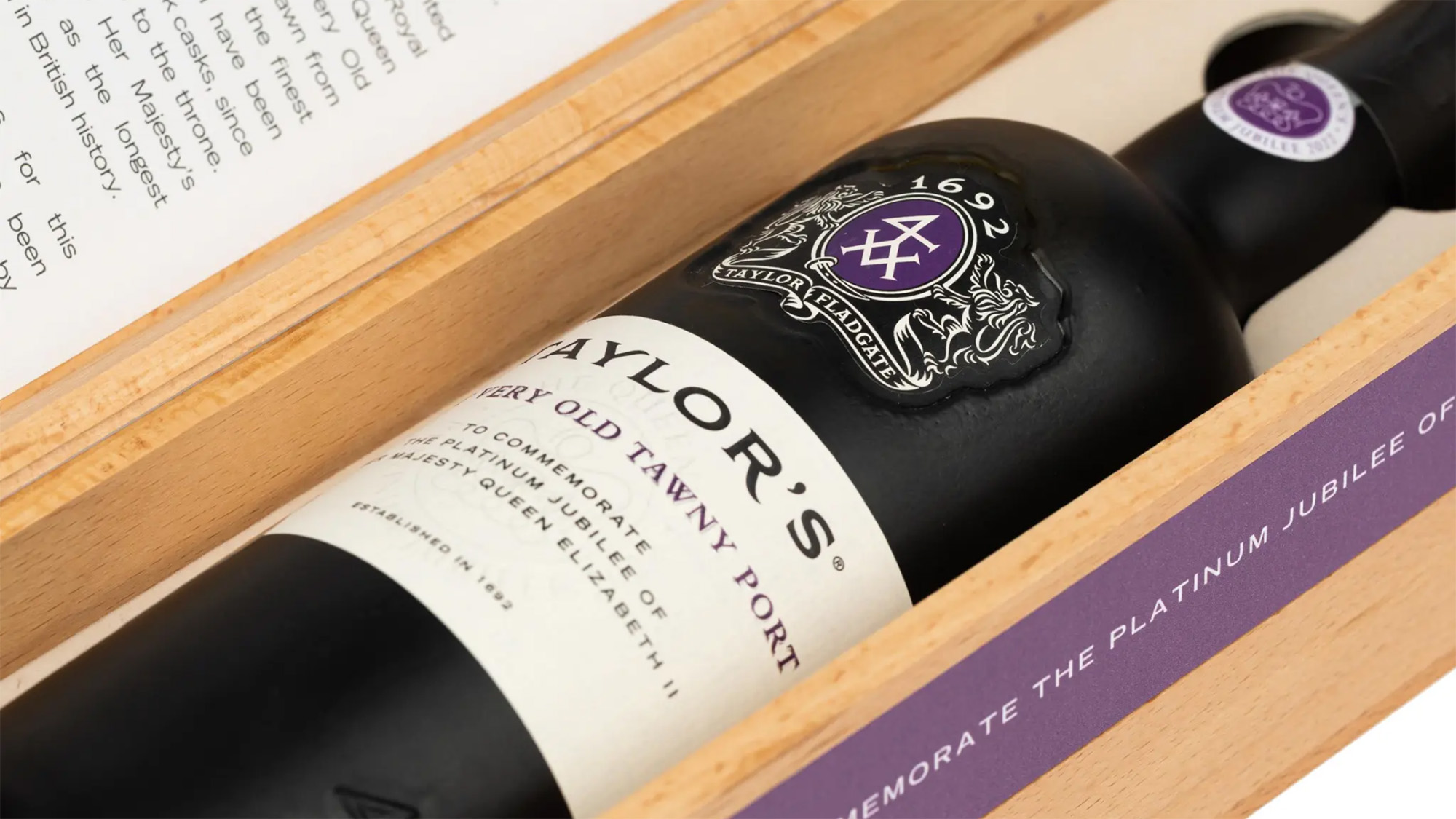 Taylor’s Celebrates Platinum Jubilee With Very Very Old Tawny Port box