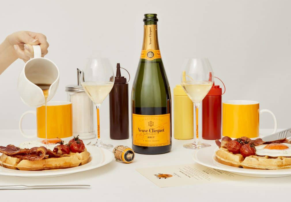 Veuve Clicquot Sunny Side Up Café food