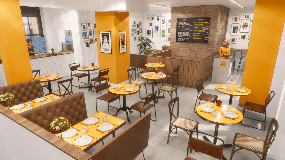 Veuve Clicquot Sunny Side Up Café interior