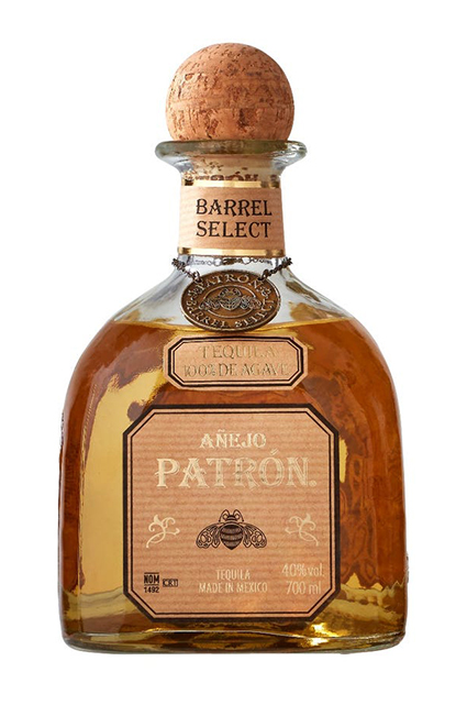 Fortnum & Mason x Patrón Barrel Select Añejo Tequila bottle